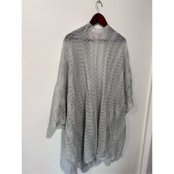 LC by Lauren Conrad Waterfall Open Knit Light Weight Gray Cardigan One Size - Picture 10 of 10